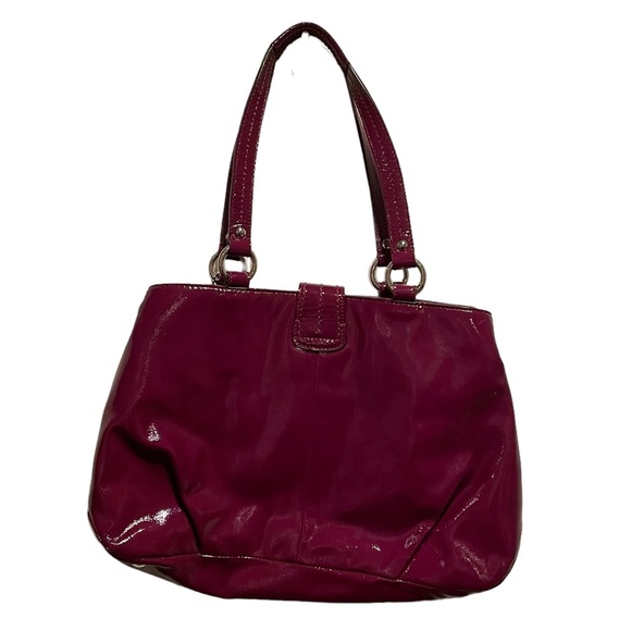 Coach Patent Purple Satchel Purse - Picture 9 of 9